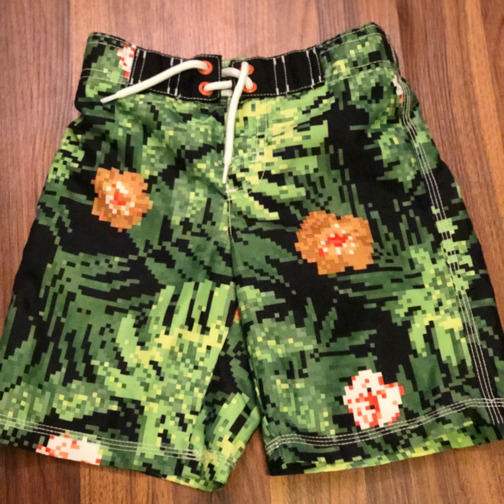 Pixel Palm Swim Trunks